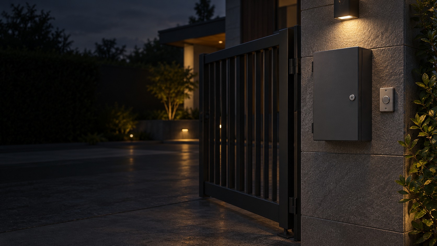 Gate control enclosure and physical pushbutton – Autogate Remote & Gate Access in Kuching & Sarawak (illustration)