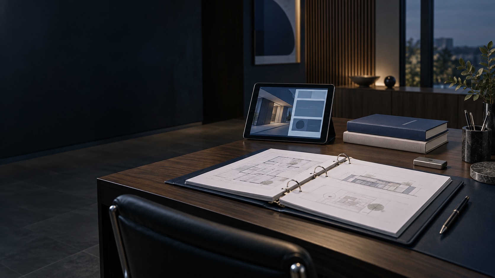 System documentation binder and operator-guide tablet (illustration)