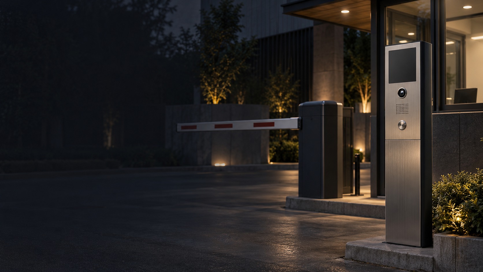Parking intercom and blank information panel – Parking Controller & Intercom Service in Kuching (illustration)