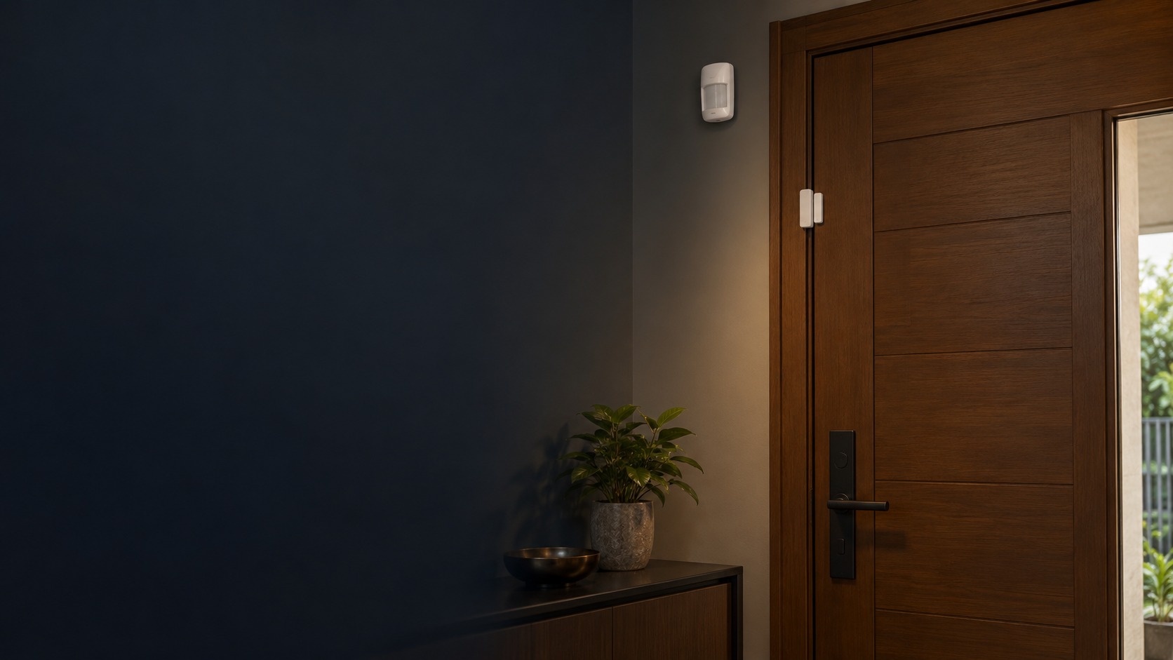 Home door contact and wall motion sensor – Smart Sensor & Smart Autogate in Kuching & Sarawak (illustration)