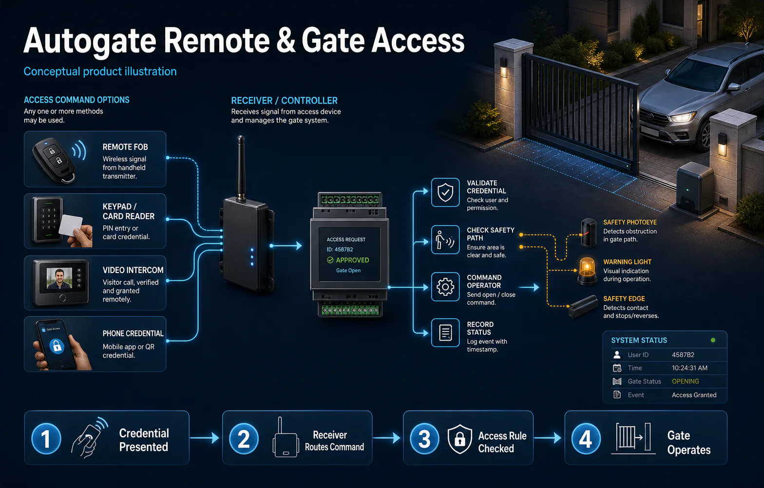 Autogate Remote and Gate Access system diagram