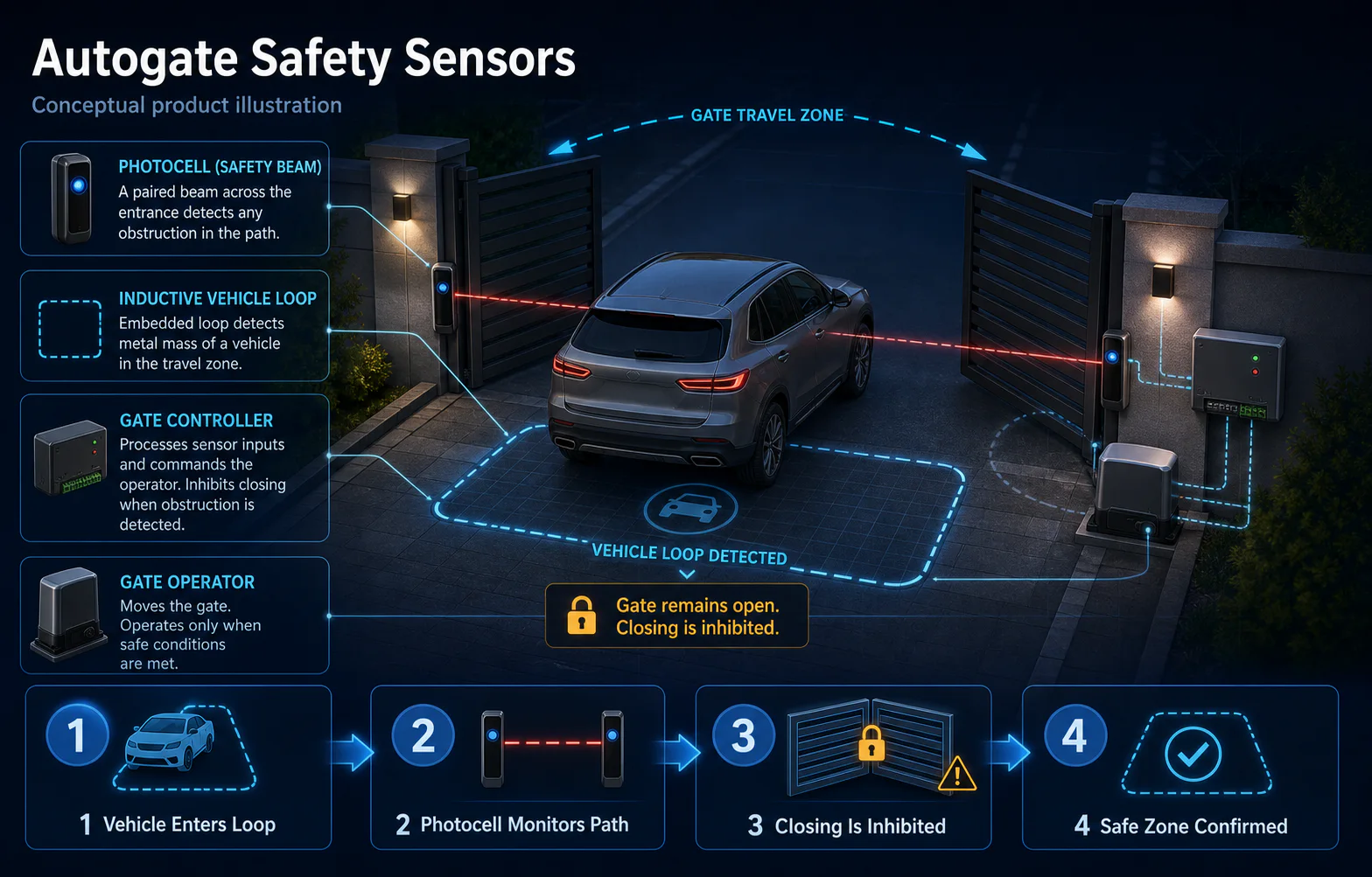 Autogate Safety Sensors system diagram