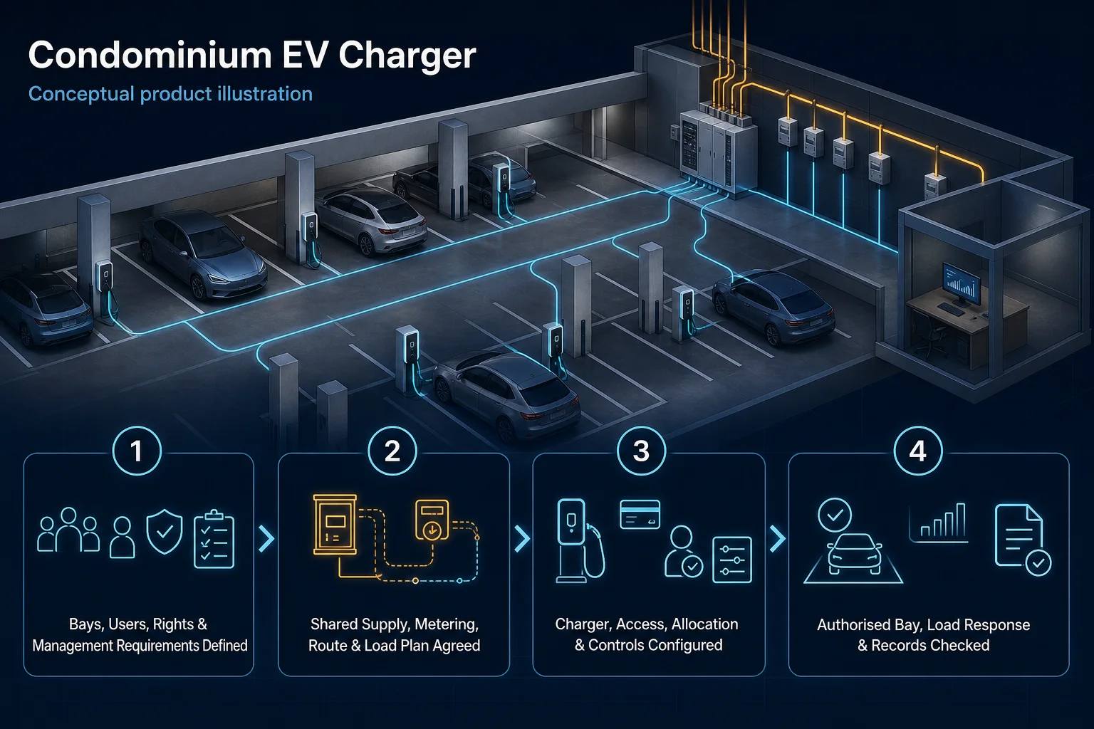 Conceptual EV Charger Troubleshooting in Kuching system context. EV Charger Troubleshooting in Kuching combines the installed-system path with the stated service mode; diagnosis and corrective scope remain subject to inspection and approval.