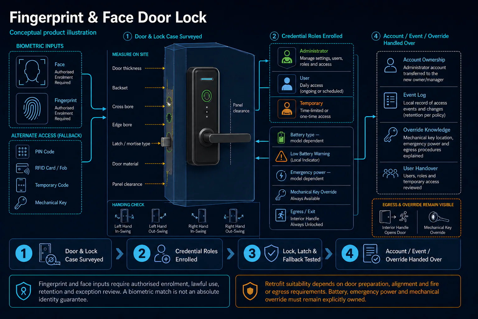 Conceptual Digital Door Lock Service in Kuching system context. Digital Door Lock Service in Kuching combines the installed-system path with the stated service mode; diagnosis and corrective scope remain subject to inspection and approval.