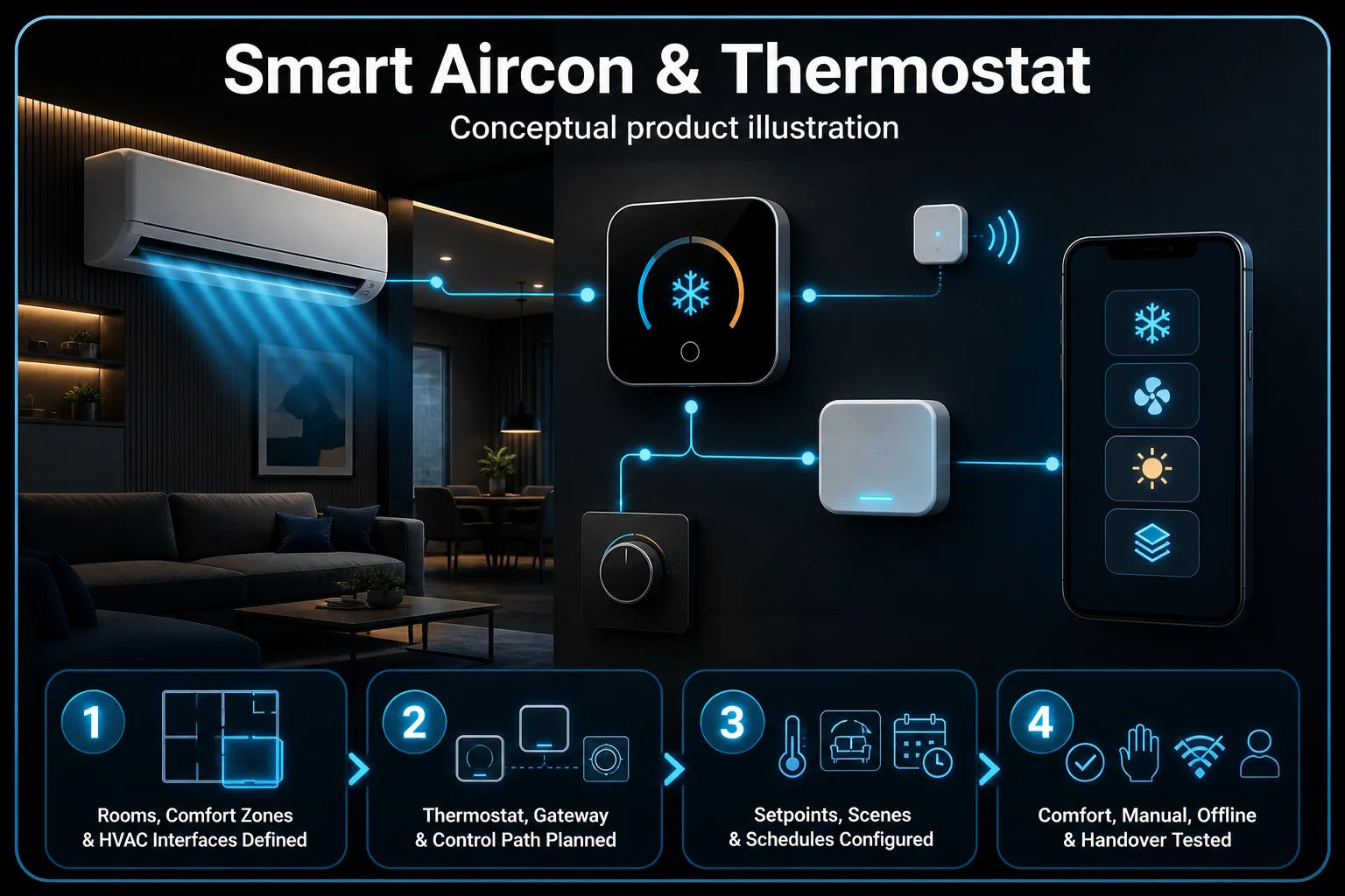 Smart Aircon and Thermostat system diagram