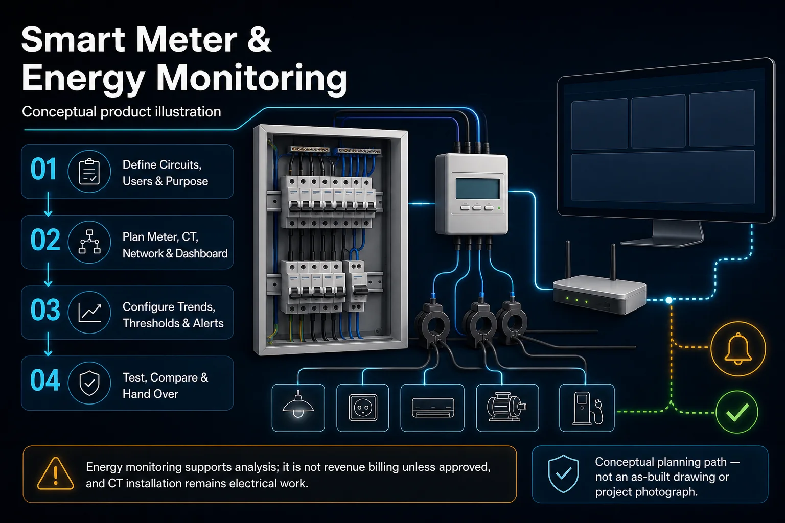 Smart Meter and Energy Monitoring system diagram