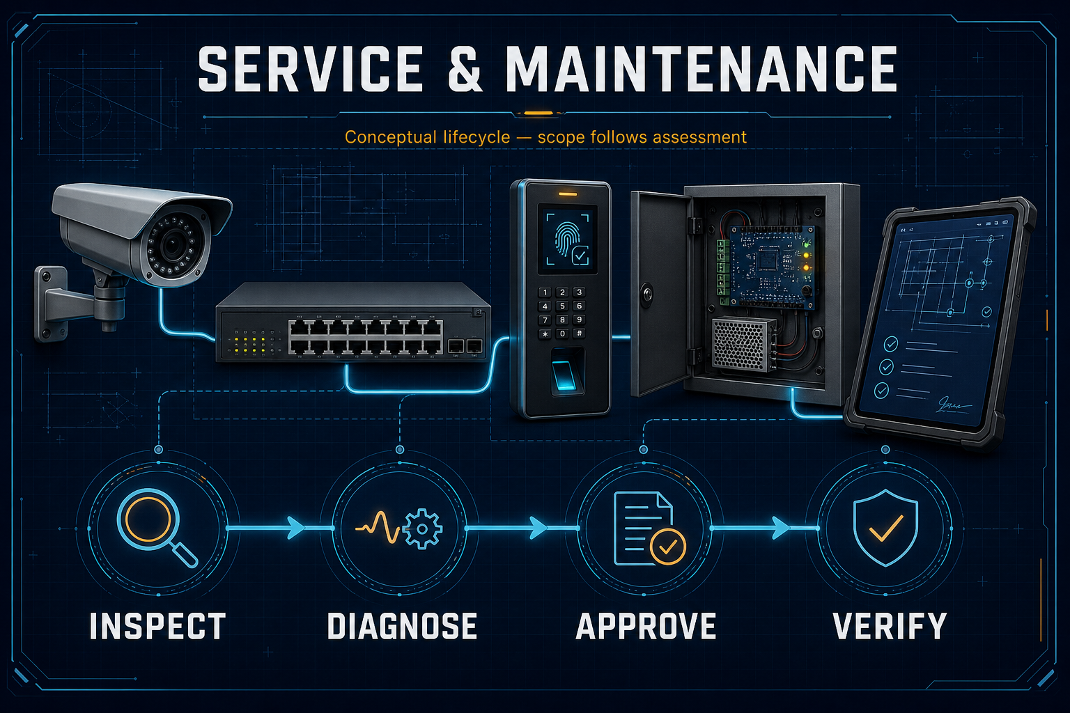 Conceptual Choose the service model from the installed asset condition Canvas illustration.