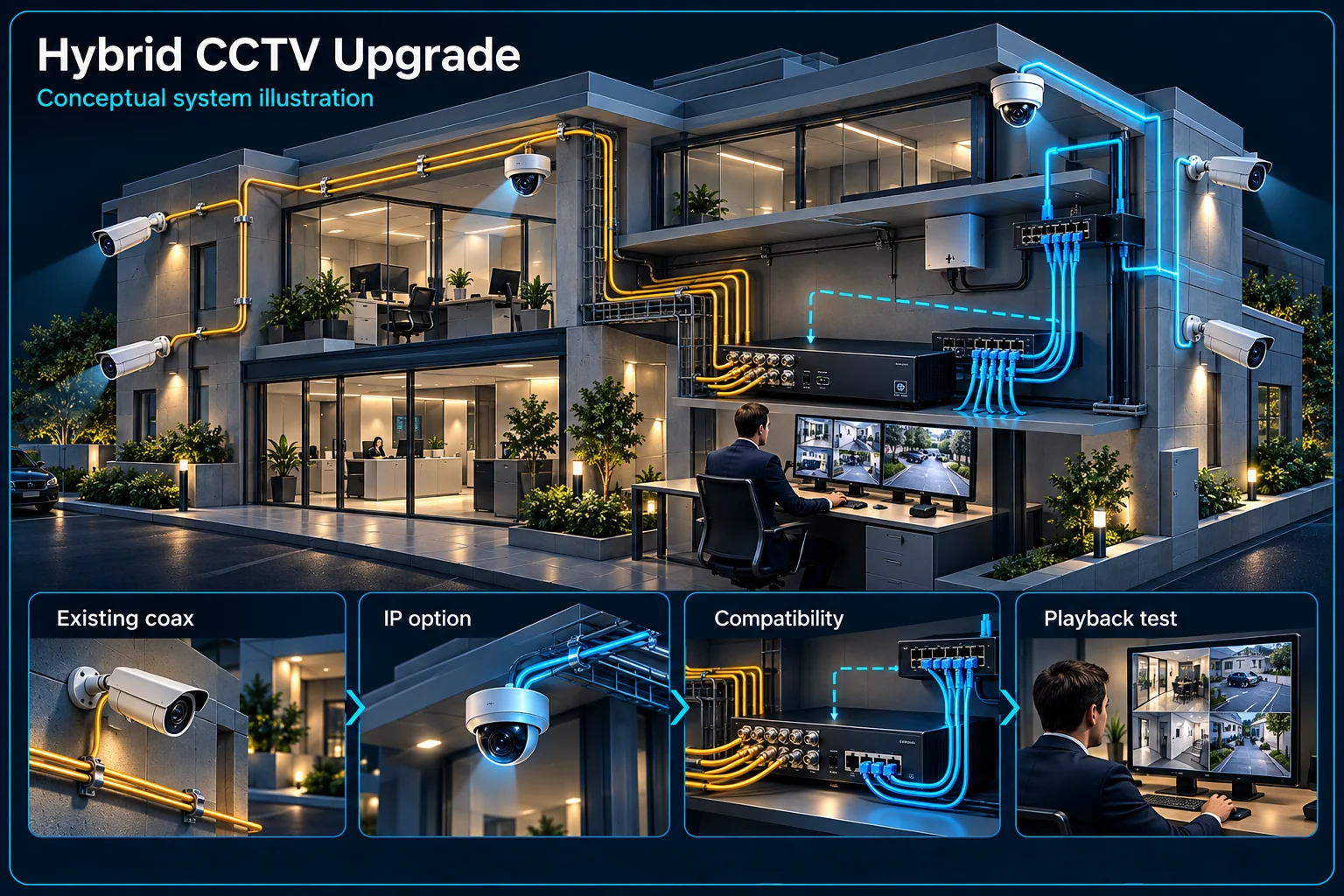 Hikvision Hybrid CCTV System in Kuching & Sarawak – system diagram