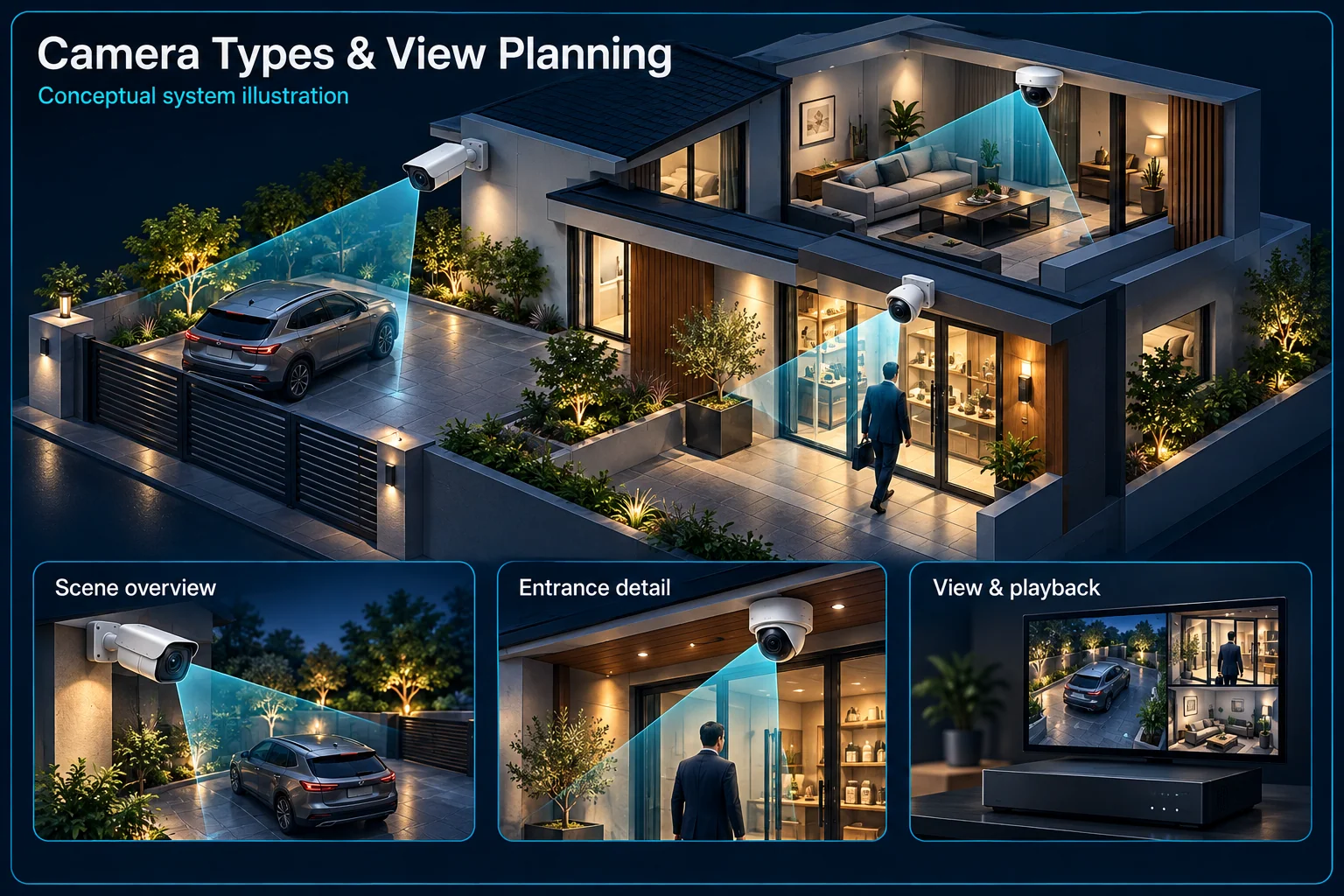 CCTV Camera Types, Lenses & View Planning – system diagram
