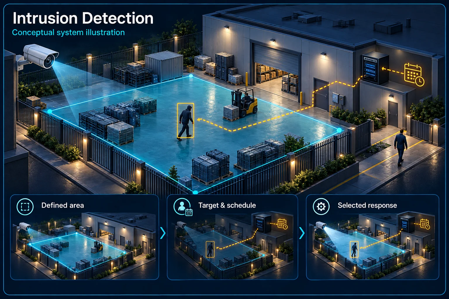 Intrusion Detection: Define an Area, Time & Response – system diagram