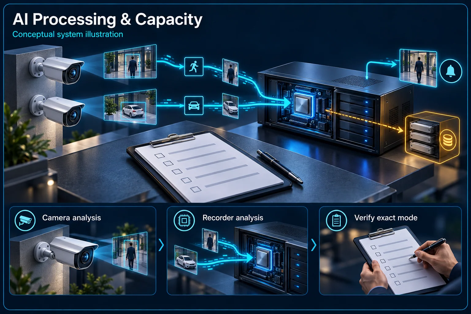 CCTV AI Channels: Separate Inputs, Analysis & Event Delivery – system diagram