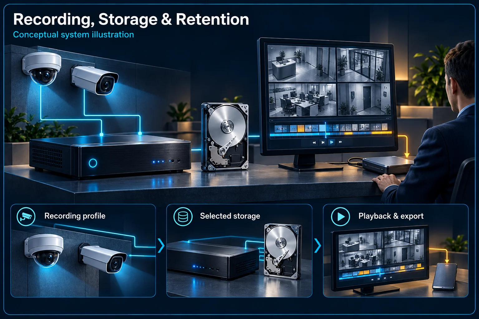 CCTV Recording & Storage in Kuching & Sarawak – system diagram