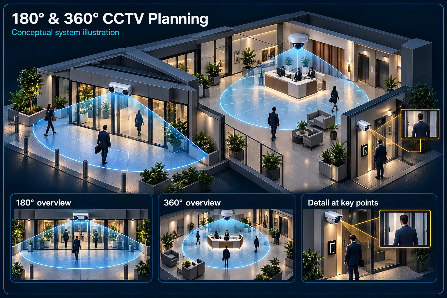 180° & 360° CCTV: Overview Coverage and Useful Detail – system diagram