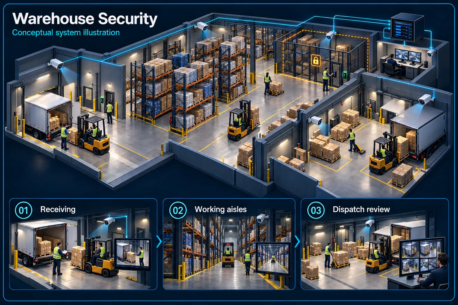 Warehouse & Logistics Security Systems in Kuching – system diagram