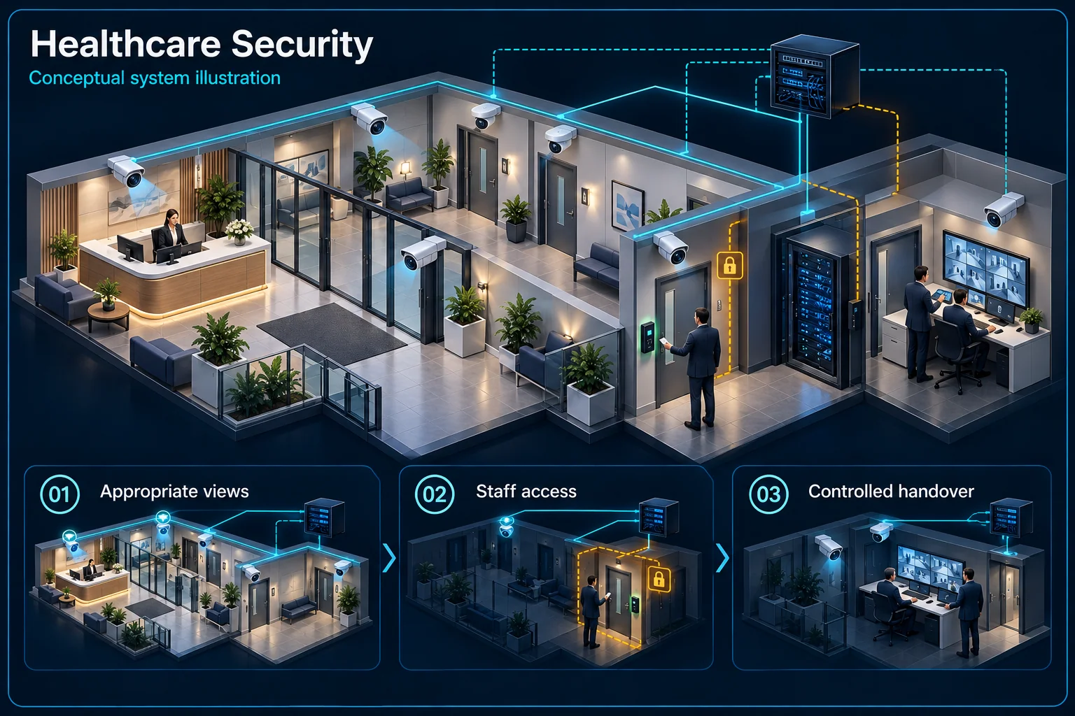 Practical security for patient-facing spaces. – system diagram