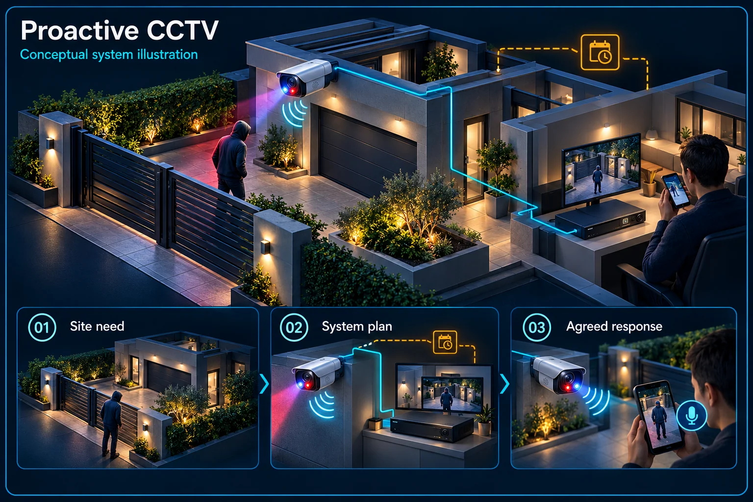 Proactive CCTV Camera Warning Systems in Kuching – system diagram