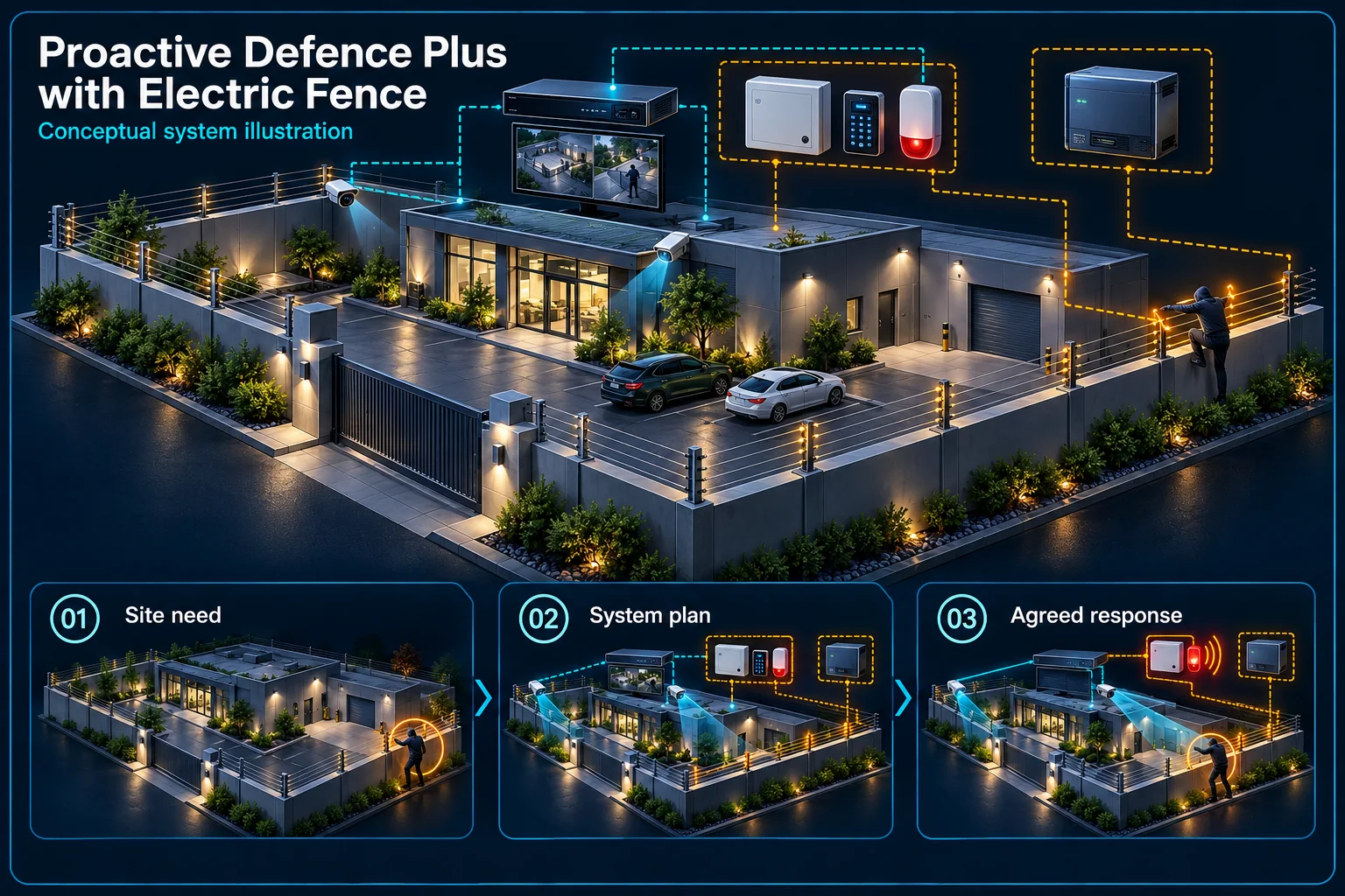 Proactive Defence Plus and Electric Fence Planning in Sarawak – system diagram