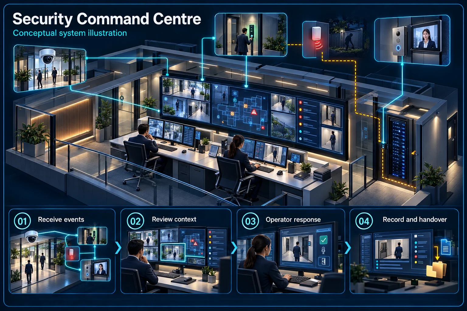 Security Command Centre & HikCentral Installation in Kuching – system diagram