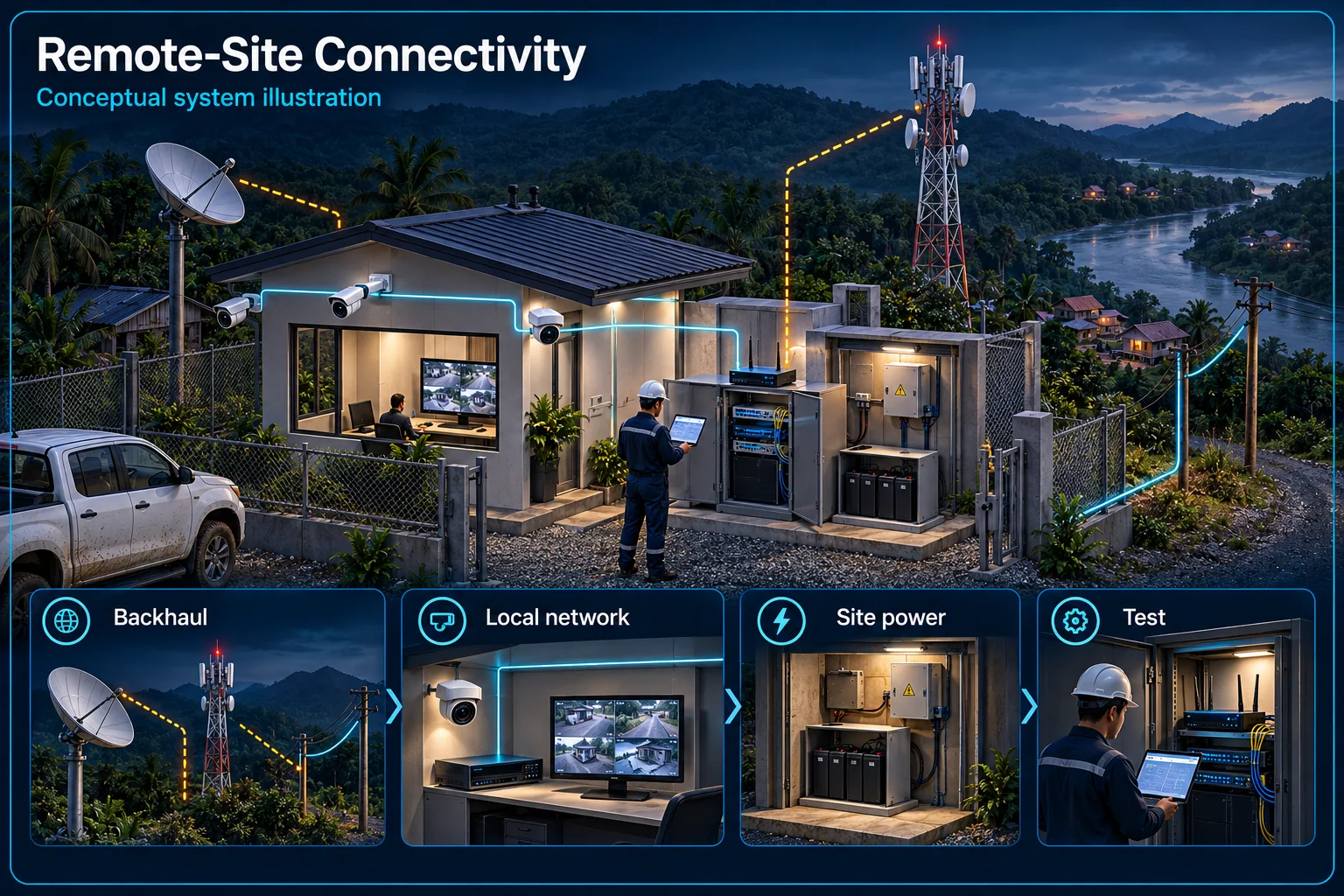 Remote Site Connectivity Planning in Sarawak – system diagram