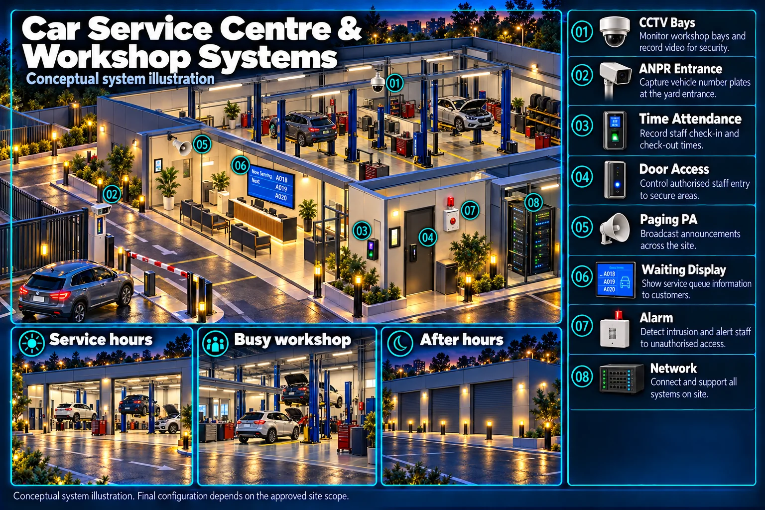 Car service centre & workshop systems – system diagram