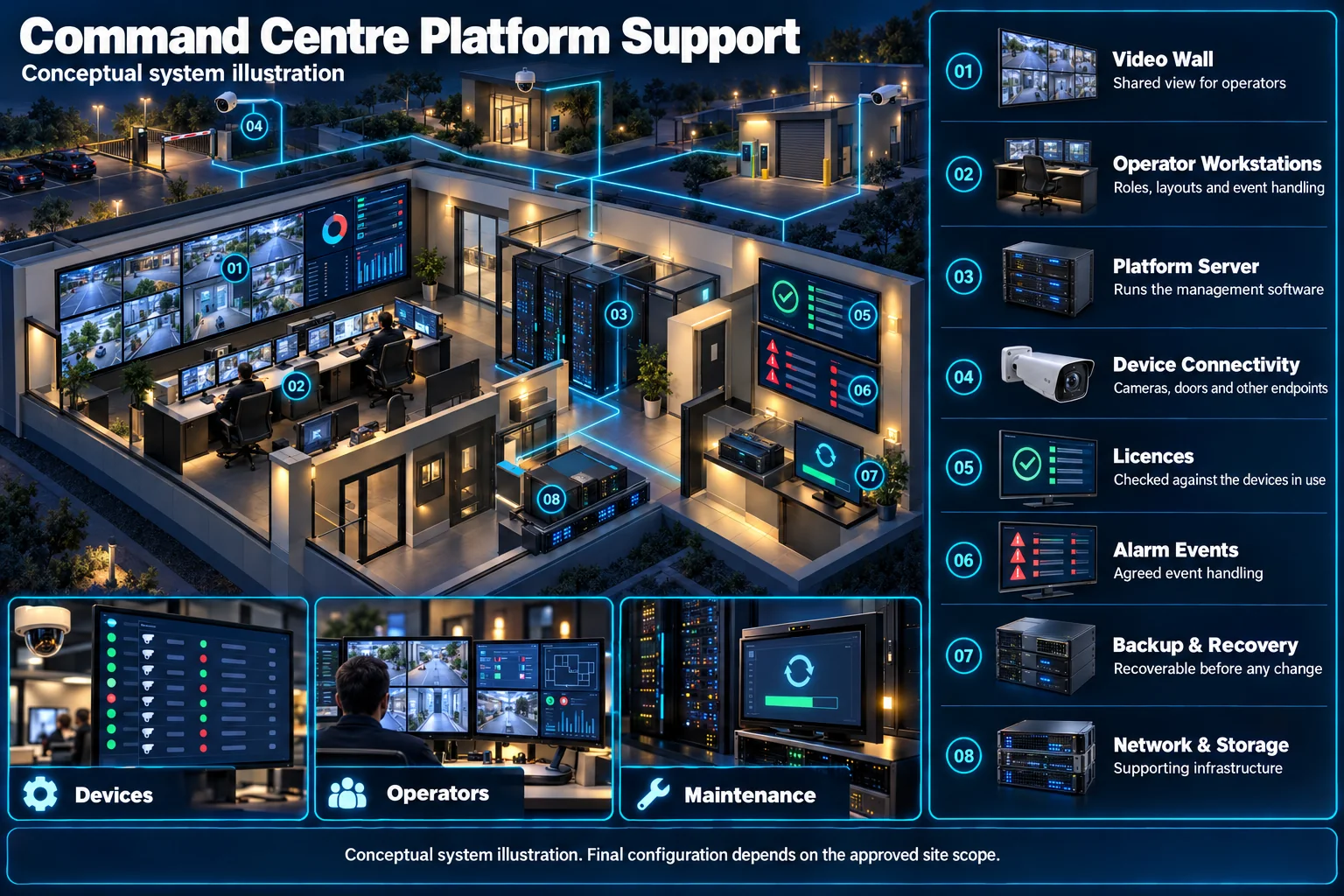 Command centre platform support – system diagram