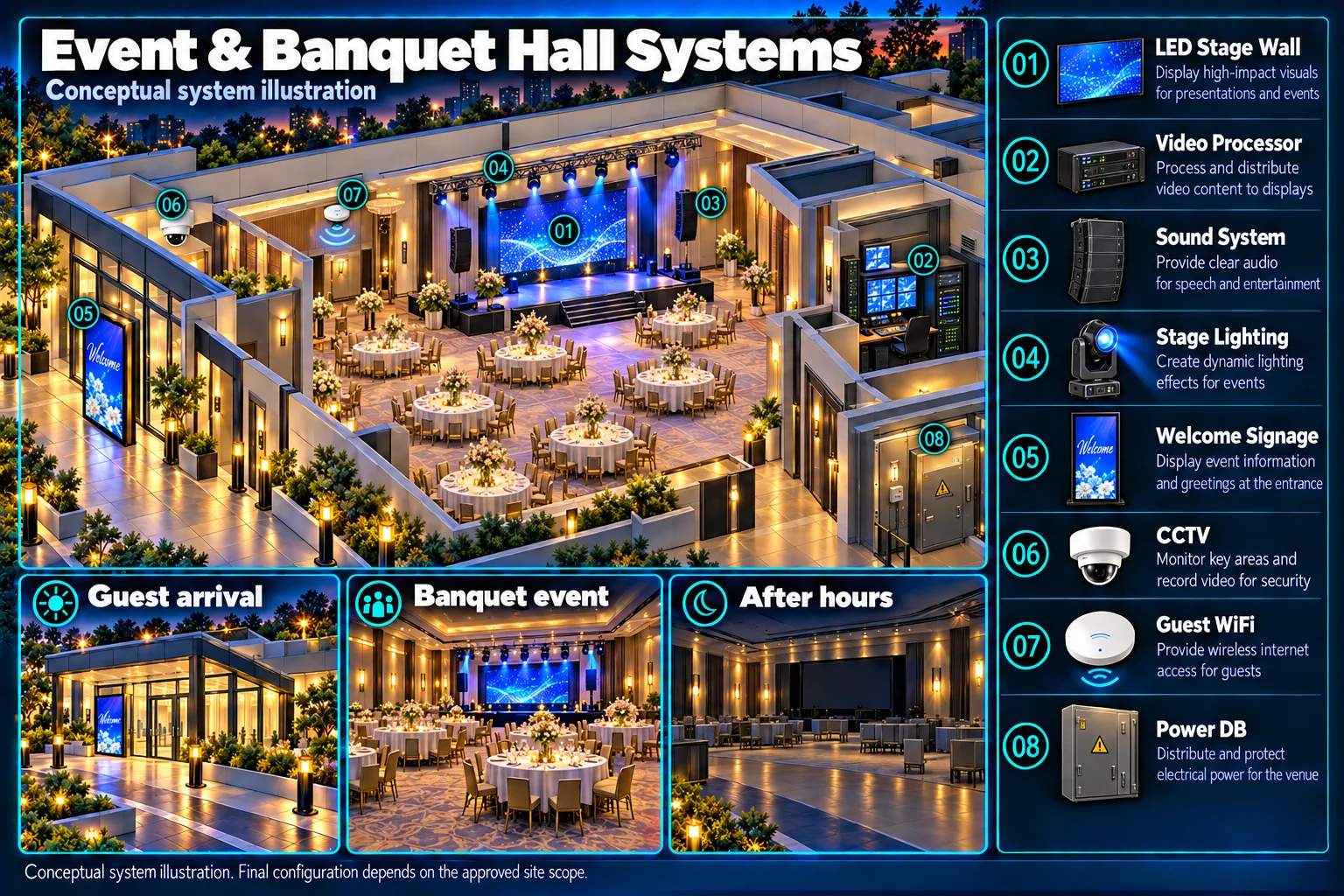 Event & banquet hall systems – system diagram
