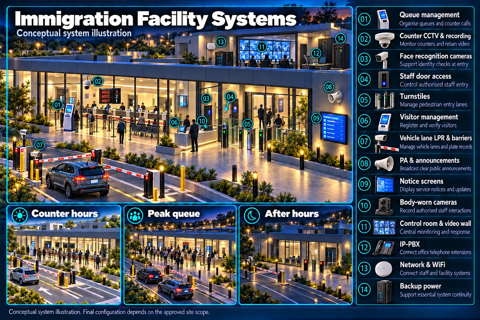 Immigration facility systems – system diagram