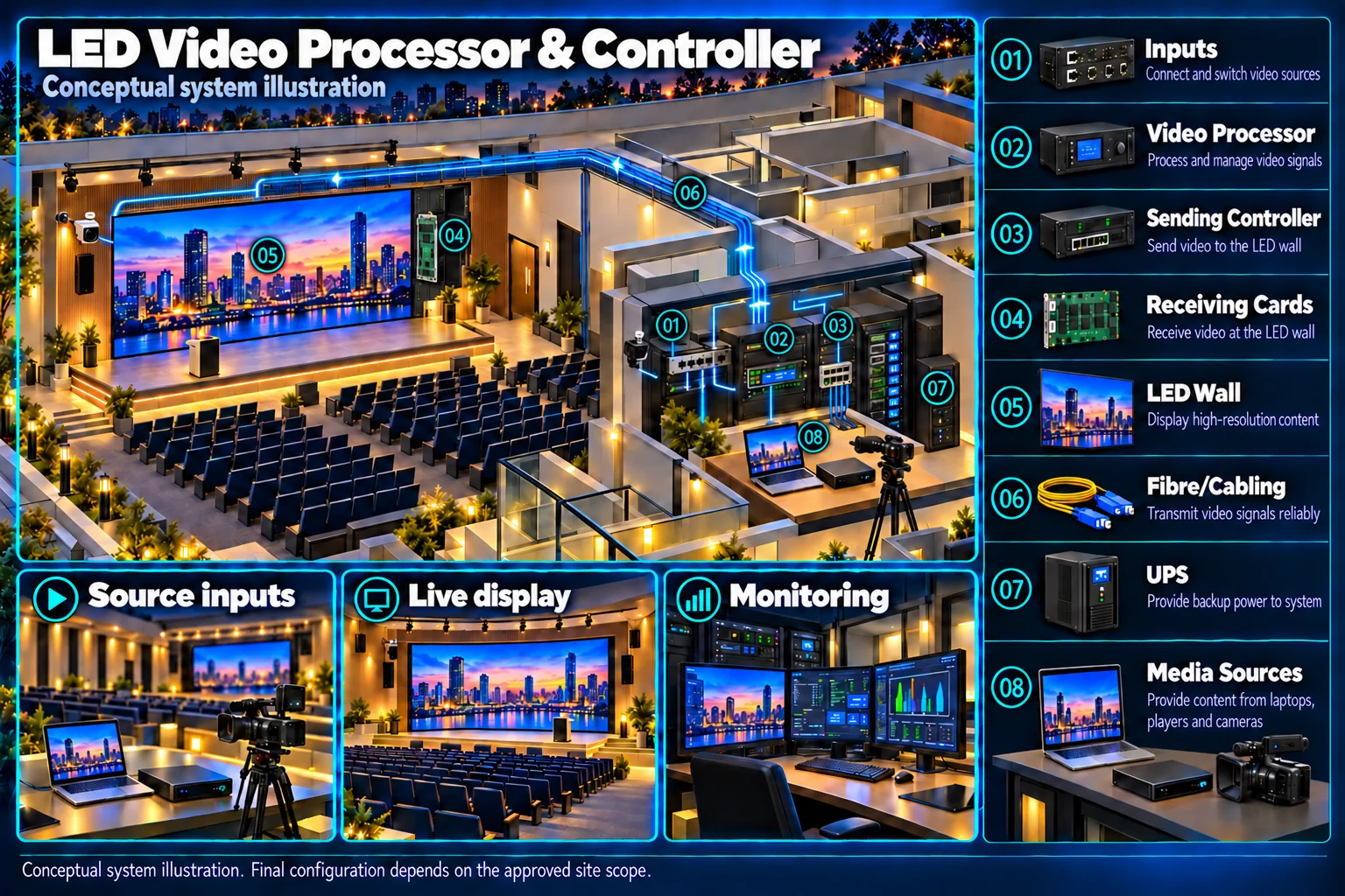 LED video processor & controller – system diagram