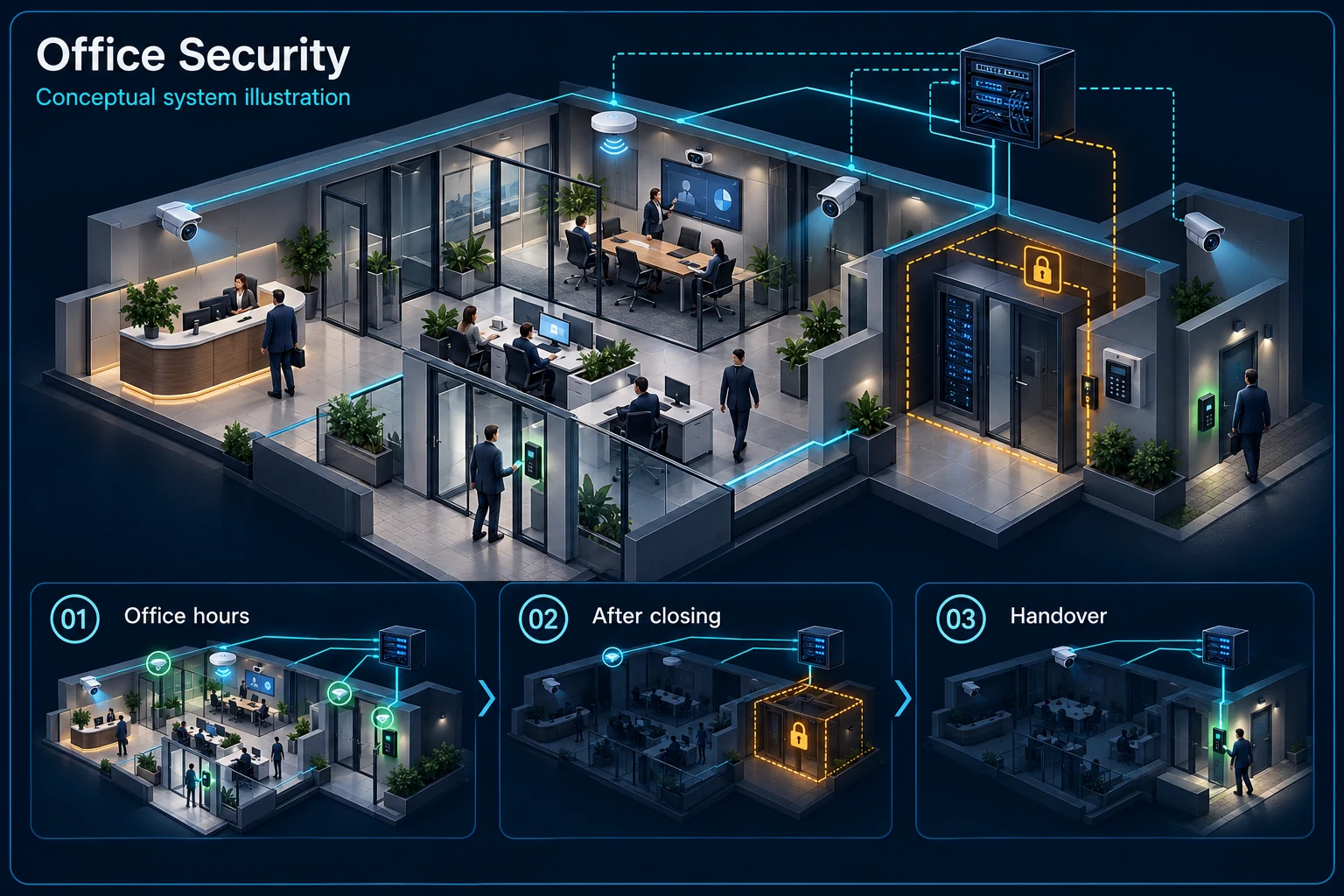 Office Network, WiFi & Security Systems in Kuching – system diagram