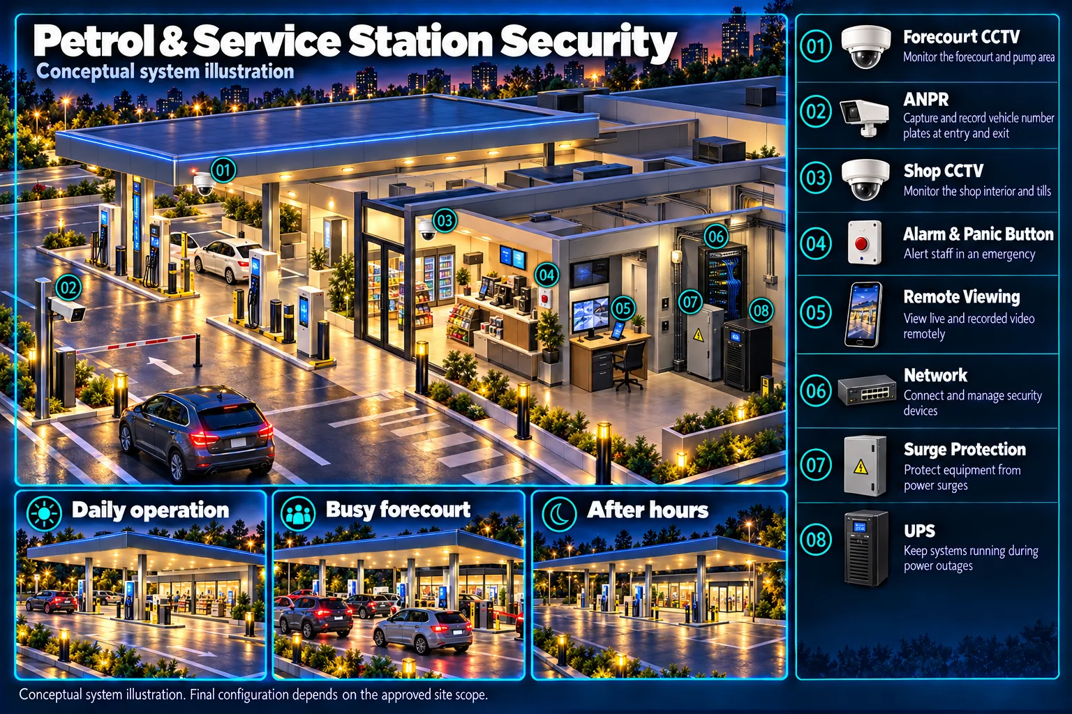 Petrol & service station security – system diagram