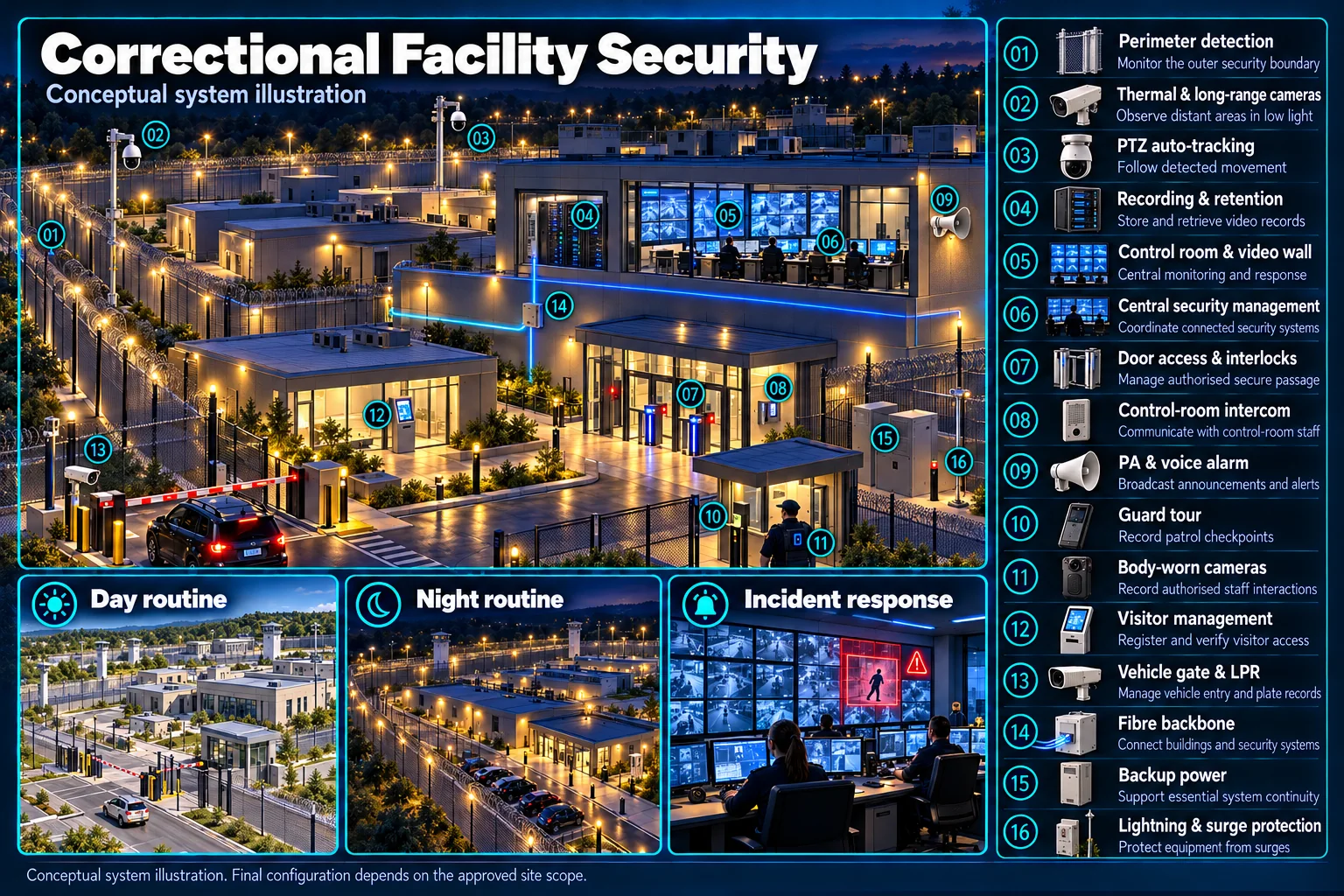 Correctional facility security – system diagram